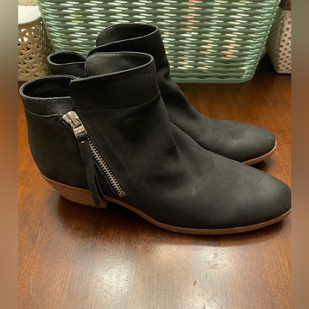 Sam Edelman Packer Bootie With Zipper - Black Nubuck Leather - Picture 5 of 8